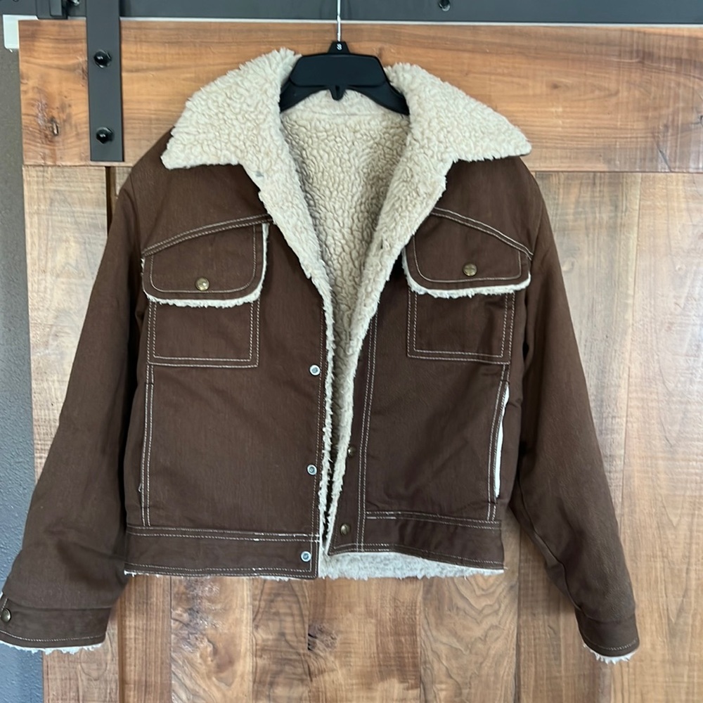 Vintage sherpa lined coat